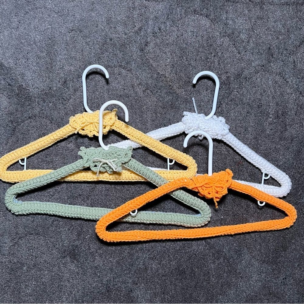 Hand crocheted hangers